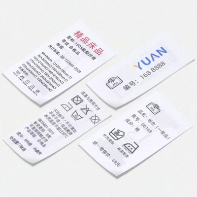 Nhãn chăm sóc giặt RFID UHF U8/U9 Chip Nylon Fabric Waterproof Textile Laundry Label Nhãn chăm sóc RFID cho quản lý quần áo