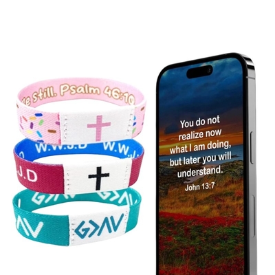 NFC Christian Daily Bible Verse Vòng tay chống nhiệt độ -30°C đến 60°C Độ bền