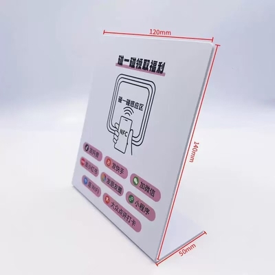 13.56MHz Tần số tùy chỉnh in hình tròn 10cm Thẻ kinh doanh NFC Kiểm tra Google chống nước nhãn dán NFC Menu Plate với mã QR